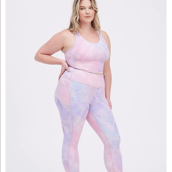 torrid Pants - Torrid - Mermaid skin active LEGGING - PERFORMANCE CORE PURPLE SHINE